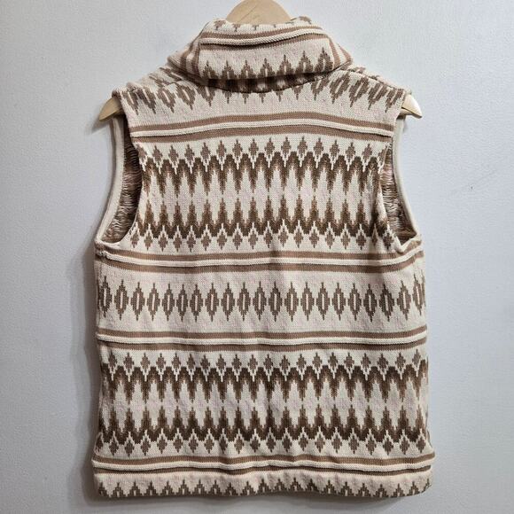 Chaps Womens Southwestern Knit Sweater Vest Size M Western Boho Aztec Fair Isle - Picture 4 of 10